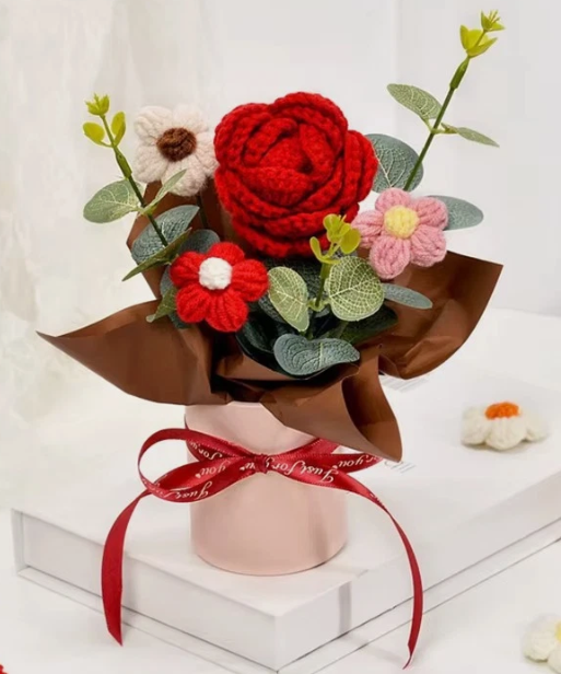 Crochet Rose Flower Bouquet