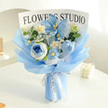 Crochet Flower Bouquet - Blue Lily and Rose Crochet Flower Bouquet