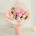 Crochet Flower Bouquet - Pink Tulip Crochet Flower Bouquet