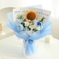 Crochet Flower Bouquet -  Blue Rose and Sunflower
